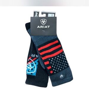 Ariat Men's Black and Red Flag Socks